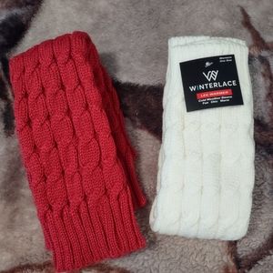 Two pairs of leg warmers